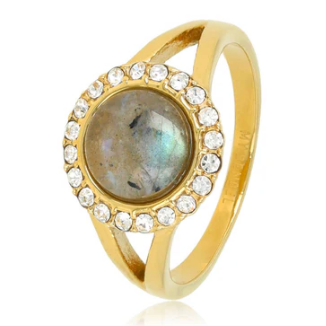 Berry Quartz Ring – Goudkleurig & Sprankelend