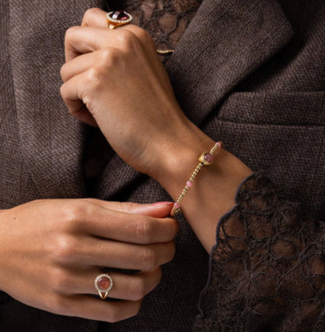 Berry Quartz Ring – Goudkleurig & Sprankelend